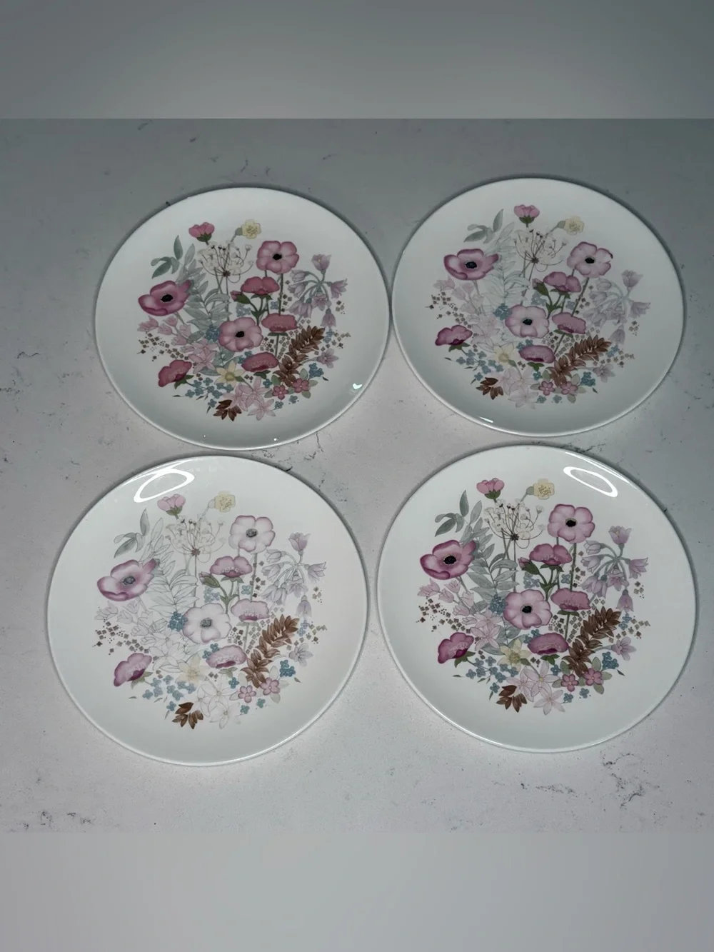 Wedgwood “Meadow Sweet” Porcelain Salad Plates (Set of 4)
